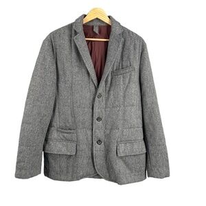Bugatchi Uomo Gray Blazer Tweed 3-Button Jacket Quilted Estimated Small / Med‎